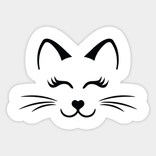 Kitty Cat Face Shirt, Cat Lover Shirt, Whiskers Face Shirt, Kitty Kitten Shirt, Womens Cat Shirt, Animal Lover Shirt, Kitten T-Shirt. Sticker